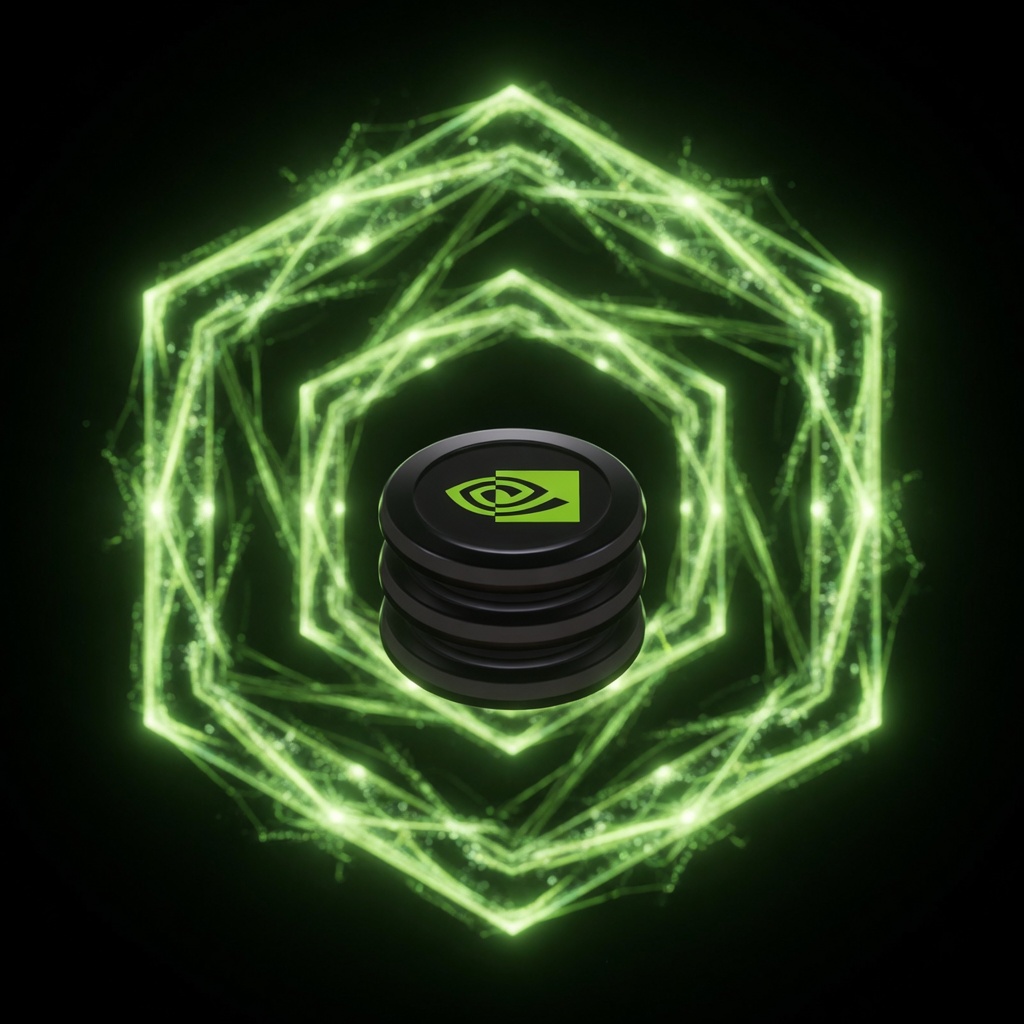 Demo3x coins inside a glowing hexagonal swap portal
